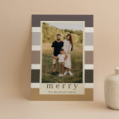 Cartes Pour Fêtes Annuelles Retro Stripes Famille Noël 4 Photo