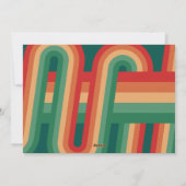 Cartes Pour Fêtes Annuelles Retro Stripes - Photo - Joyeux Noël Line Art (Dos)