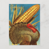 Cartes Pour Fêtes Annuelles Rétro Thanksgiving Turquie (Devant)