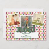 Cartes Pour Fêtes Annuelles Retro Trois Photos Noel Message (Devant)