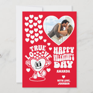 Cartes Pour Fêtes Annuelles Retro True Love Heart Red Valentine's Day Photo