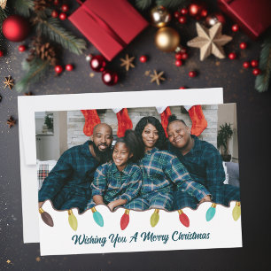 Cartes Pour Fêtes Annuelles Retro Vibe Christmas Photo Appartement de vacances