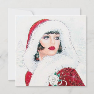 Cartes Pour Fêtes Annuelles retro vintage art déco lady ajouter un message
