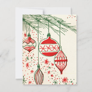 Cartes Pour Fêtes Annuelles Retro Vintage Christmas bulb add message card