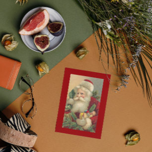 Cartes Pour Fêtes Annuelles Retro Vintage Joyeux Noël Père Noël avec cadeau jo