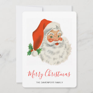 Cartes Pour Fêtes Annuelles Rétro Vintage Joyeux Père Noël Noël