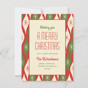 Cartes Pour Fêtes Annuelles Retro Vintage Mid Century moderne Joyeux Noël
