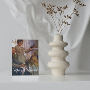 Cartes Pour Fêtes Annuelles Retro Vintage Noël Soirée Famille Dîner Ensemble