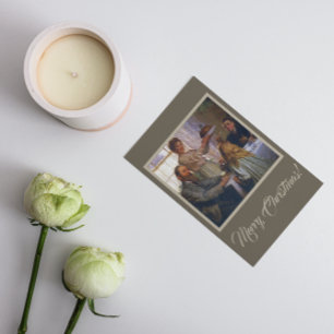 Cartes Pour Fêtes Annuelles Retro Vintage Noël Soirée Famille Dîner Ensemble