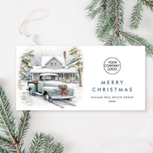 Cartes Pour Fêtes Annuelles Retro Vintage Sage Farm Truck Christmas Corporate