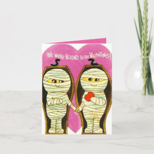 Cartes Pour Fêtes Annuelles rétro vintage Saint-Valentin momie ajouter sentime
