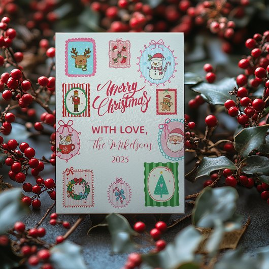 Cartes Pour Fêtes Annuelles Retro Whimsical Christmas