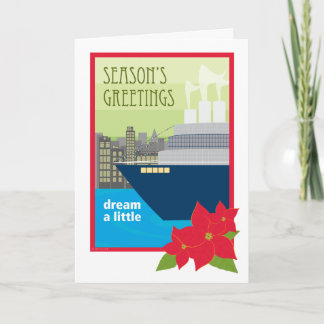 Cartes Pour Fêtes Annuelles Rêve de bateau de croisière de Noël