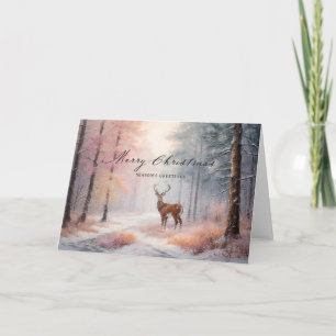 Cartes Pour Fêtes Annuelles Rêve de forêt rustique cerf de la forêt de Noël
