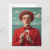 Cartes Pour Fêtes Annuelles Rêve de fraises en rouge (Devant / Derrière)