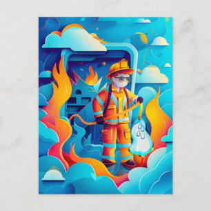 Cartes Pour Fêtes Annuelles Rêve de futur pompier pour les enfants