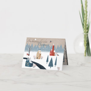 Cartes Pour Fêtes Annuelles Rêve de Noël blanc - Village rustique