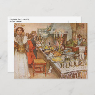 Cartes Pour Fêtes Annuelles Réveillon de Noël par Carl Larsson, Vacances Vinta