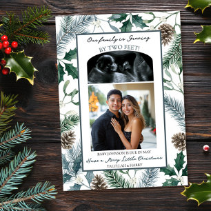 Cartes Pour Fêtes Annuelles Révélation de bébé Noël aquarelle en croissance de