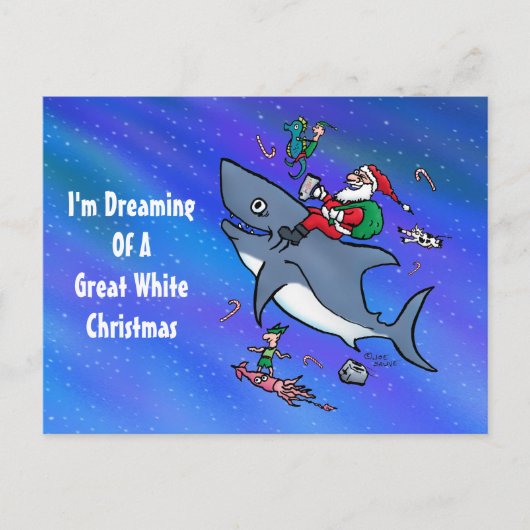 Cartes Pour Fêtes Annuelles Rêver D'Un Grand Noël De Requin Blanc (Devant)