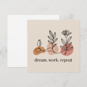 Cartes Pour Fêtes Annuelles Rêver. Travailler. Répéter (Devant / Derrière)