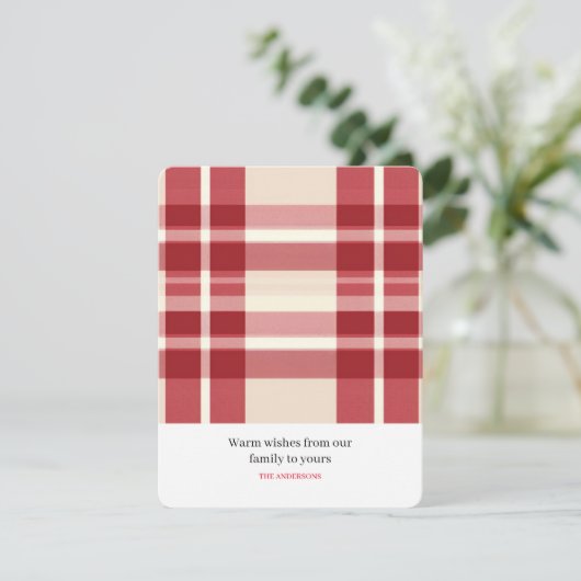 Cartes Pour Fêtes Annuelles Révère rustique | Embracer la ferme rouge Plaid (Debout devant)
