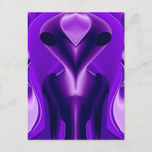 Cartes Pour Fêtes Annuelles Rêves arc-en-ciel violet 3D, Alien