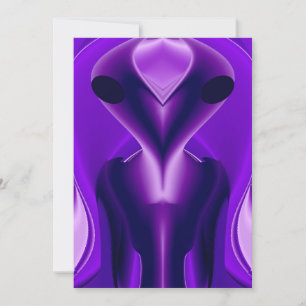 Cartes Pour Fêtes Annuelles Rêves arc-en-ciel violet 3D, Alien