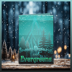 Cartes Pour Fêtes Annuelles Rêves enneigés et verdure éternelle