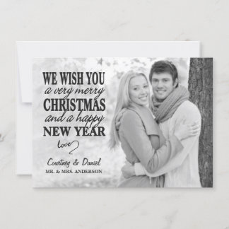 Cartes Pour Fêtes Annuelles Revêtement photo intégral Lettré à la main de Noël