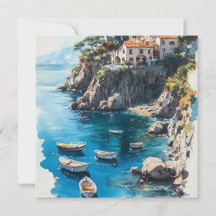 Cartes Pour Fêtes Annuelles Rêveuse Côte d'Amalfi : Conception de peinture à l