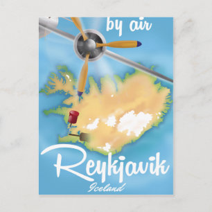 Cartes Pour Fêtes Annuelles Reykjavik, affiche de voyage en Islande