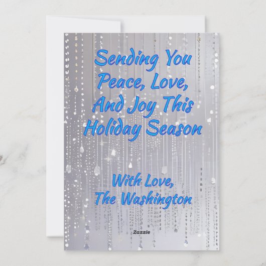 Cartes Pour Fêtes Annuelles Rhinestone Bleu Orné Simplement (Dos)