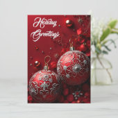 Cartes Pour Fêtes Annuelles Rhinestone Rouge Orné Simplement Enspiré (Debout devant)