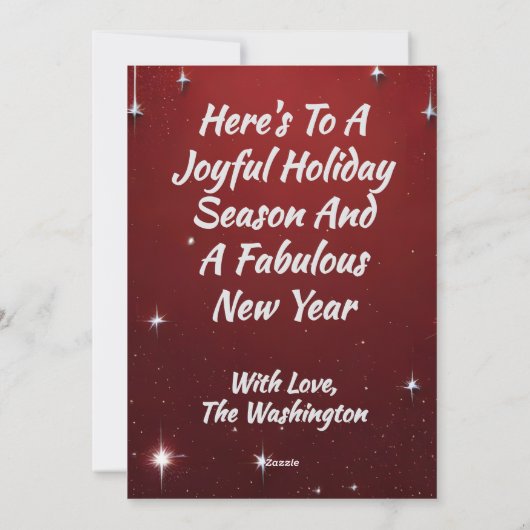 Cartes Pour Fêtes Annuelles Rhinestone Rouge Orné Simplement Enspiré (Dos)