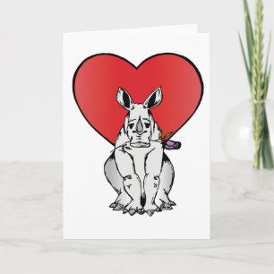 Cartes Pour Fêtes Annuelles Rhino avec coeur de la Saint Valentin