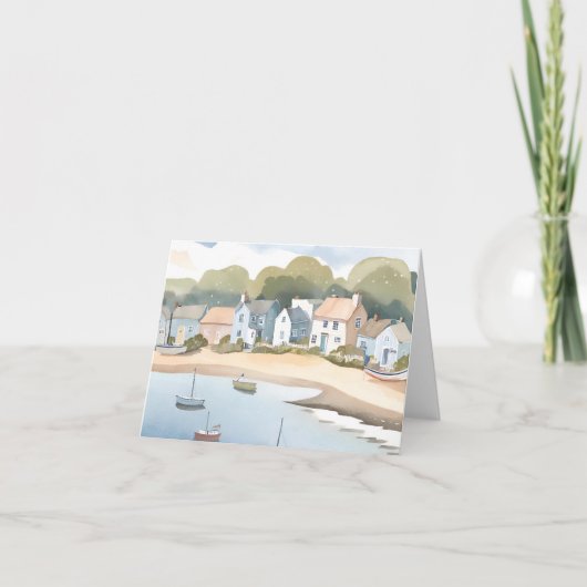 Cartes Pour Fêtes Annuelles Rhode Island Beach Shore Aquarelle (Devant)