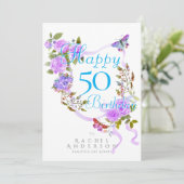 Cartes Pour Fêtes Annuelles Ribbon Rose violet Anniversaire (Debout devant)