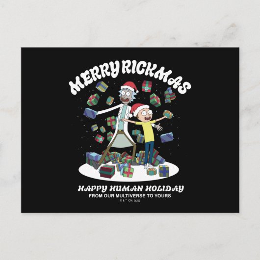 Cartes Pour Fêtes Annuelles Rick et Morty | Merry Rickmas Présente (Devant)