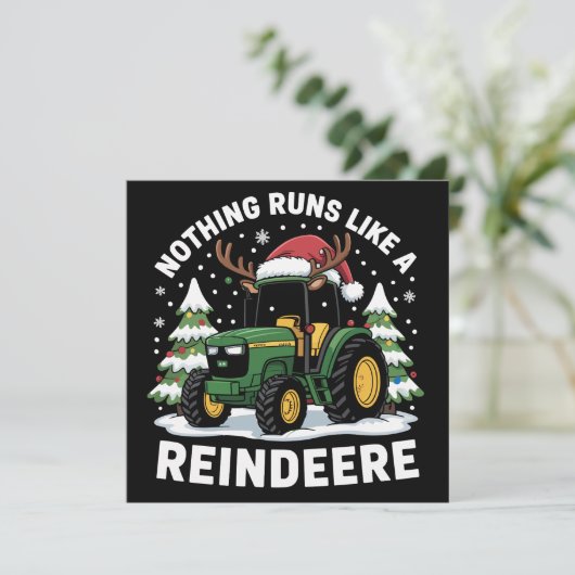 Cartes Pour Fêtes Annuelles Rien Ne Fonctionne Comme Un Tracteur De Noël Reind (Debout devant)