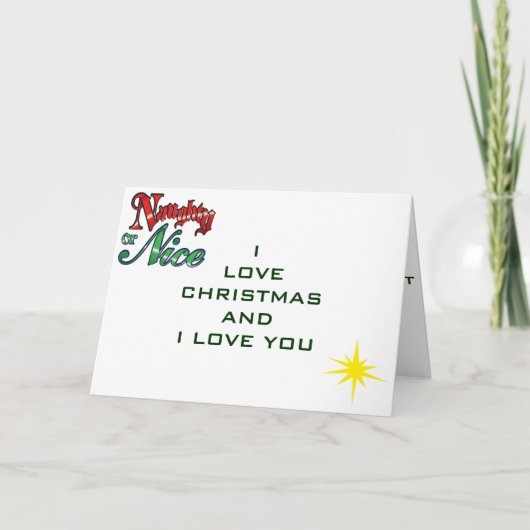 CARTES POUR FÊTES ANNUELLES RIEN OU BON JE T'AIME À NOËL (Devant)