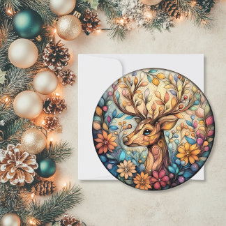 Cartes Pour Fêtes Annuelles Rindeer Festif - Cycle Personnalisable