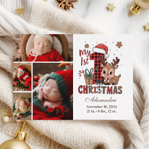 Cartes Pour Fêtes Annuelles Rindeer Plaid 4 Photo Premier Noël