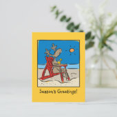 Cartes Pour Fêtes Annuelles Rindeer sur la plage (Debout devant)