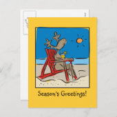 Cartes Pour Fêtes Annuelles Rindeer sur la plage (Devant / Derrière)