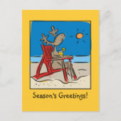 Cartes Pour Fêtes Annuelles Rindeer sur la plage (Devant)