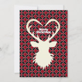 Cartes Pour Fêtes Annuelles Rinder en noir et rouge à damiers Noël (Devant)