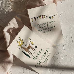 Cartes Pour Fêtes Annuelles Rinder tiré à la main Joyeux Noël non photo