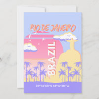 Rio de Janeiro Brésil Travel Art Blue Poster