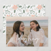 Cartes Pour Fêtes Annuelles Rire Tout Le Chemin Blanc (Devant / Derrière)